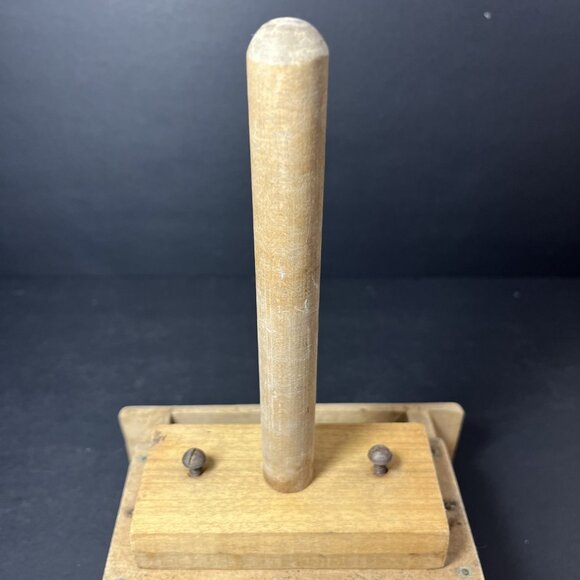 Vtg. Handmade Wood Butter Press Mold Dovetail Joints Rustic Primitive Decor X - Picture 6 of 14